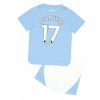 Manchester City Kevin De Bruyne #17 Hemmaställ Barn 2023-24 Korta ärmar (+ Korta byxor)